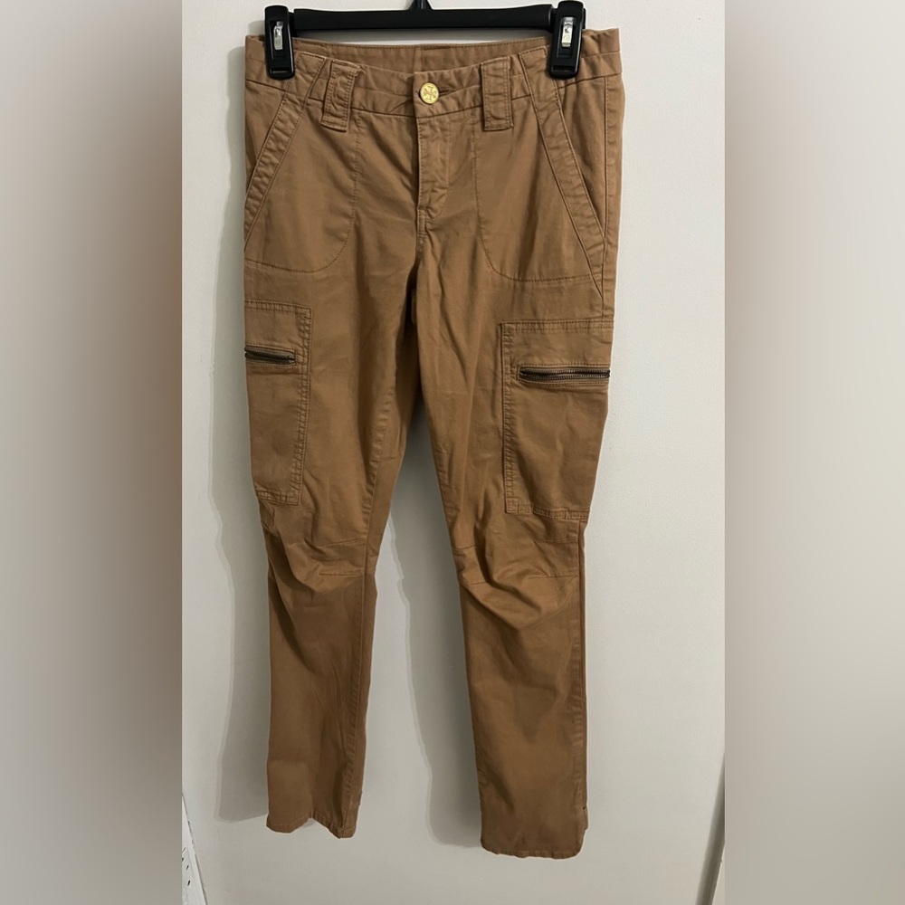 Tory Burch Tan slim Cargo Pants